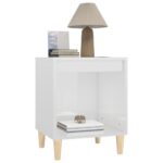 Tables de chevet 2 pcs Blanc brillant 40x35x50 cm – Image 2