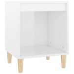 Tables de chevet 2 pcs Blanc brillant 40x35x50 cm – Image 3
