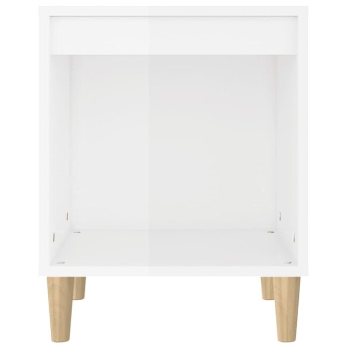 Tables de chevet 2 pcs Blanc brillant 40x35x50 cm – Image 4