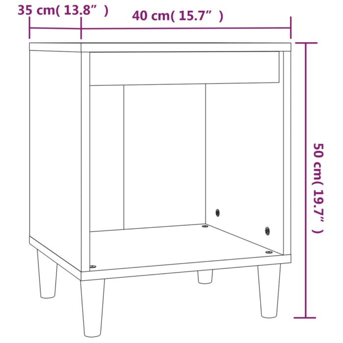 Tables de chevet 2 pcs Blanc brillant 40x35x50 cm – Image 7