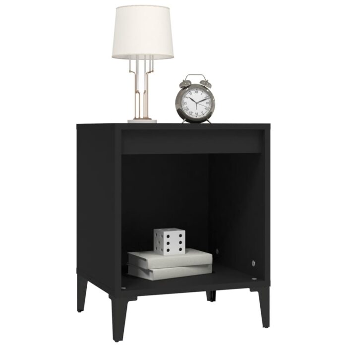 Tables de chevet 2 pcs Noir 40x35x50 cm – Image 2