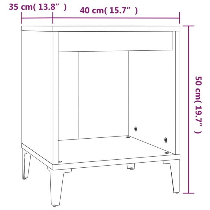 Tables de chevet 2 pcs Noir 40x35x50 cm – Image 7