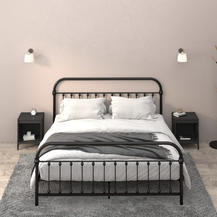 Tables de chevet 2 pcs Noir 40x35x50 cm – Image 1