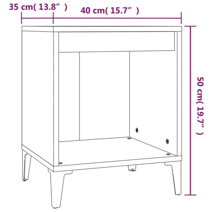 Table de chevet Gris béton 40x35x50 cm – Image 6