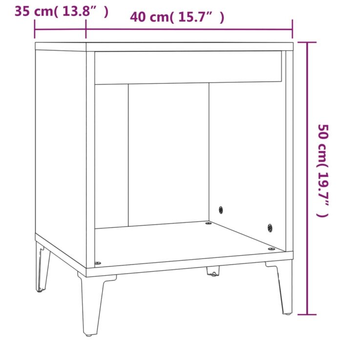 Tables de chevet 2 pcs Chêne fumé 40x35x50 cm – Image 7