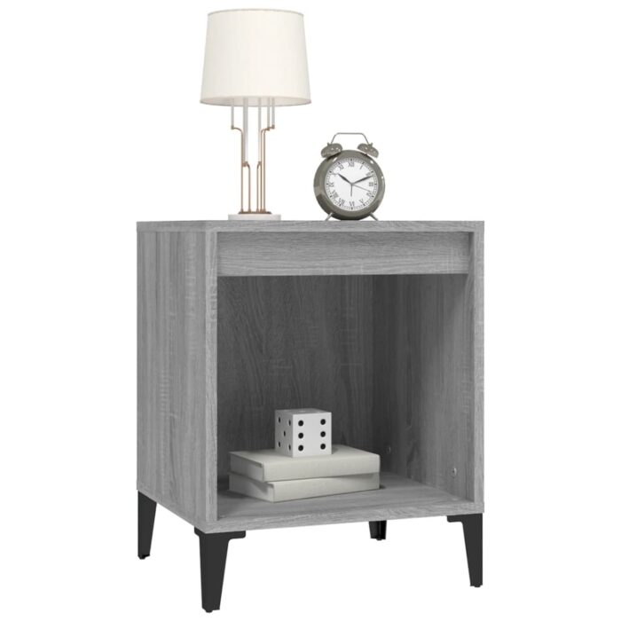 Table de chevet Sonoma gris 40x35x50 cm – Image 2