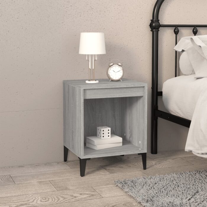 Table de chevet Sonoma gris 40x35x50 cm – Image 1