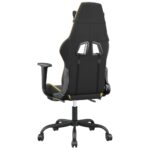 Chaise de jeu avec repose-pied Noir et doré Similicuir – Image 3