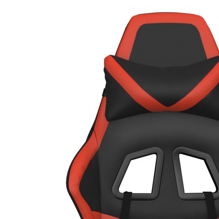 Chaise de jeu avec repose-pied Noir et rouge Similicuir – Image 10