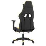 Chaise de jeu avec repose-pied Noir et doré Similicuir – Image 3