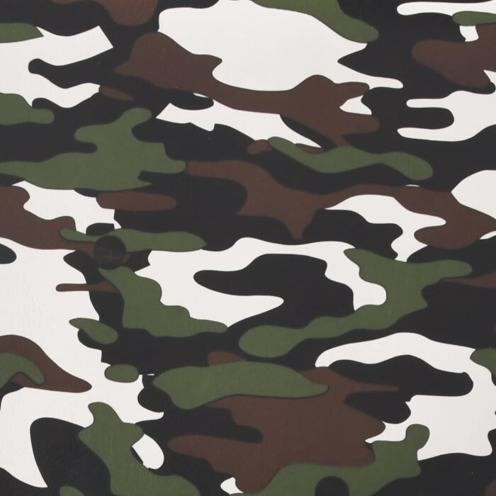 Chaise de jeu avec repose-pied Noir et camouflage Similicuir – Image 12
