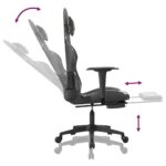 Chaise de jeu avec repose-pied Noir et camouflage Similicuir – Image 5
