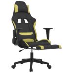 Chaise de jeu avec repose-pied Noir et vert clair – Image 4
