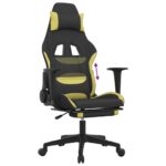 Chaise de jeu avec repose-pied Noir et vert clair – Image 6