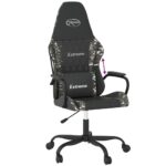 Chaise de jeu Noir et camouflage Similicuir – Image 4