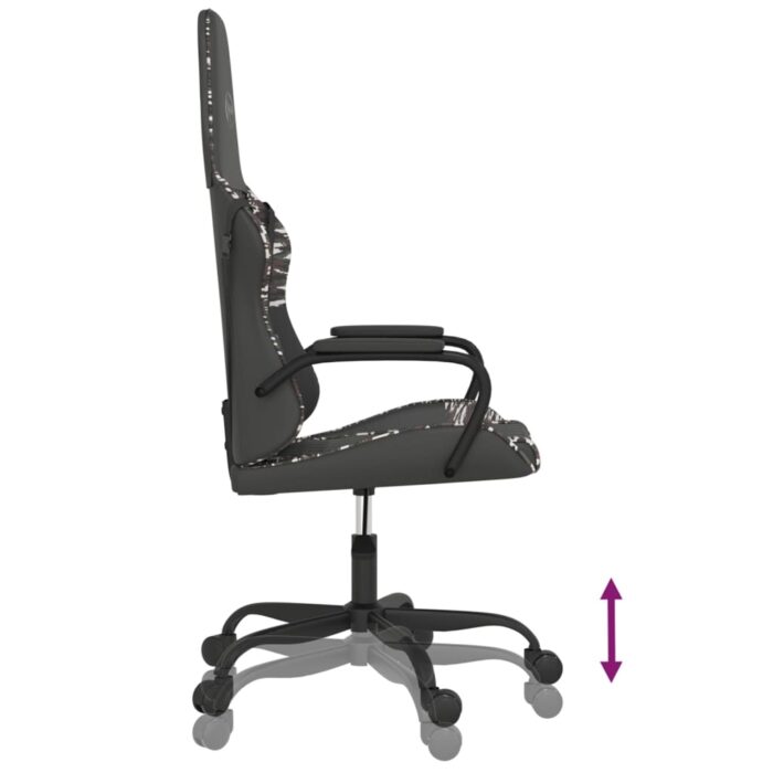 Chaise de jeu Noir et camouflage Similicuir – Image 5