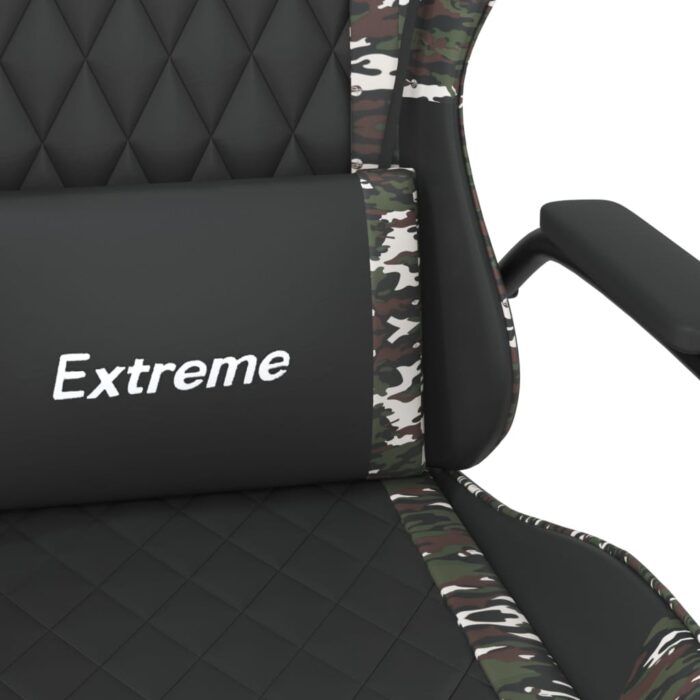 Chaise de jeu Noir et camouflage Similicuir – Image 9