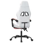 Chaise de jeu avec repose-pied Blanc et rose Similicuir – Image 3