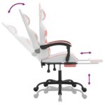 Chaise de jeu avec repose-pied Blanc et rose Similicuir – Image 5