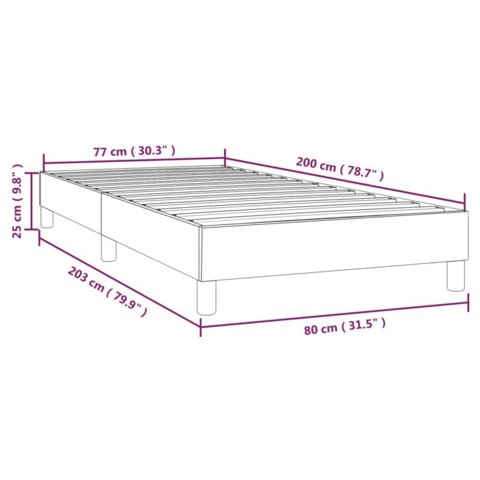 Cadre de lit sans matelas bleu 80x200 cm tissu – Image 7