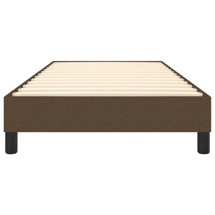 Cadre de lit sans matelas marron foncé 90x190 cm tissu – Image 3