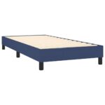 Cadre de lit sans matelas bleu 90x190 cm tissu – Image 2