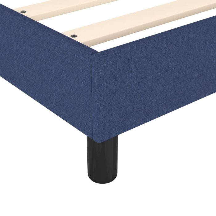 Cadre de lit sans matelas bleu 90x190 cm tissu – Image 5
