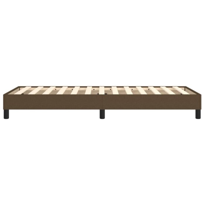 Cadre de lit sans matelas marron foncé 90x200 cm tissu – Image 4