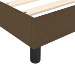 Cadre de lit sans matelas marron foncé 90x200 cm tissu – Image 5