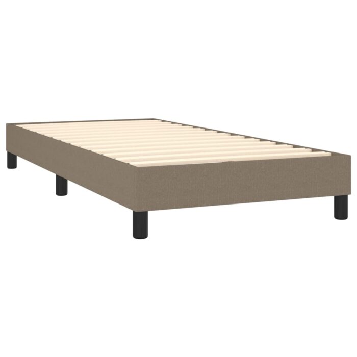Cadre de lit sans matelas taupe 90x200 cm tissu – Image 2