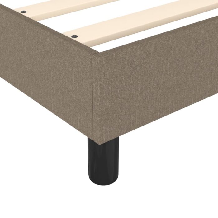 Cadre de lit sans matelas taupe 90x200 cm tissu – Image 5