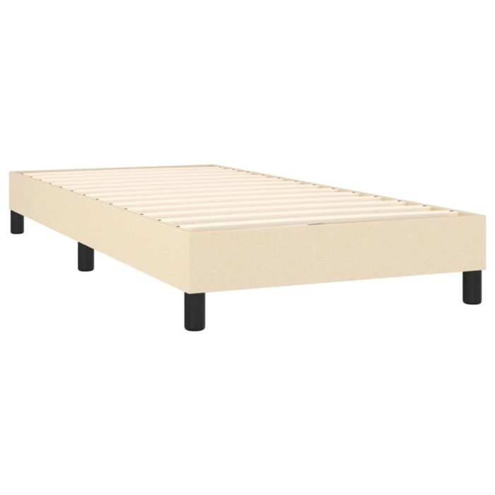 Cadre de lit sans matelas crème 90x200 cm tissu – Image 2