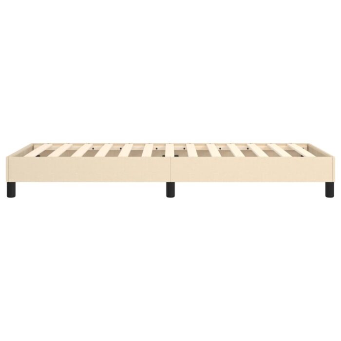 Cadre de lit sans matelas crème 90x200 cm tissu – Image 4