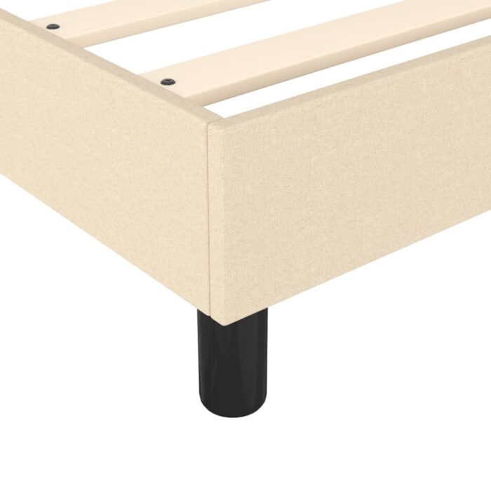 Cadre de lit sans matelas crème 90x200 cm tissu – Image 5