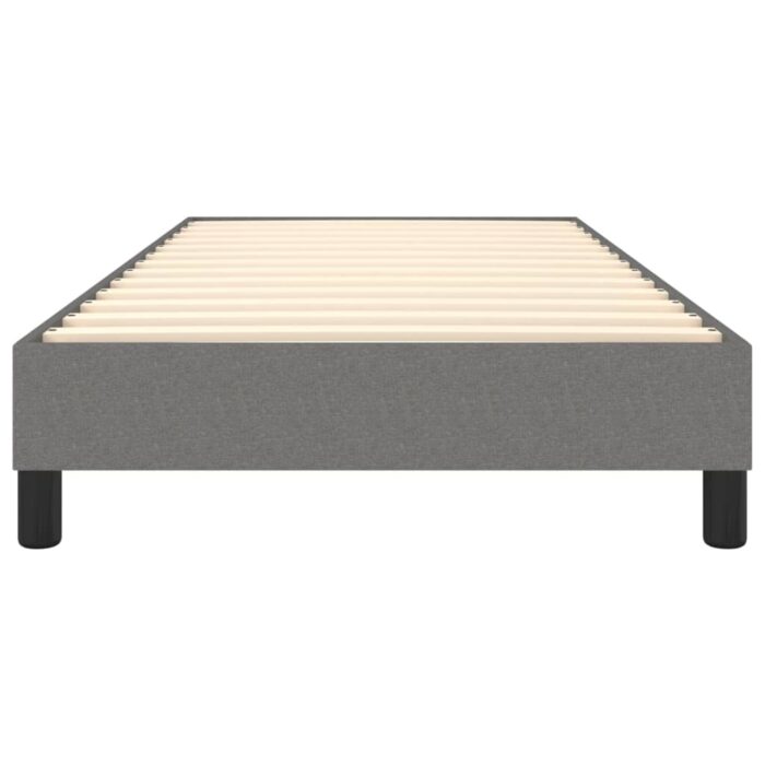 Cadre de lit sans matelas gris foncé 100x200 cm tissu – Image 3