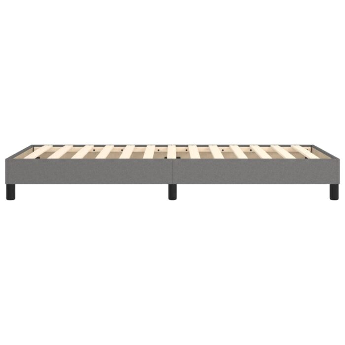 Cadre de lit sans matelas gris foncé 100x200 cm tissu – Image 4