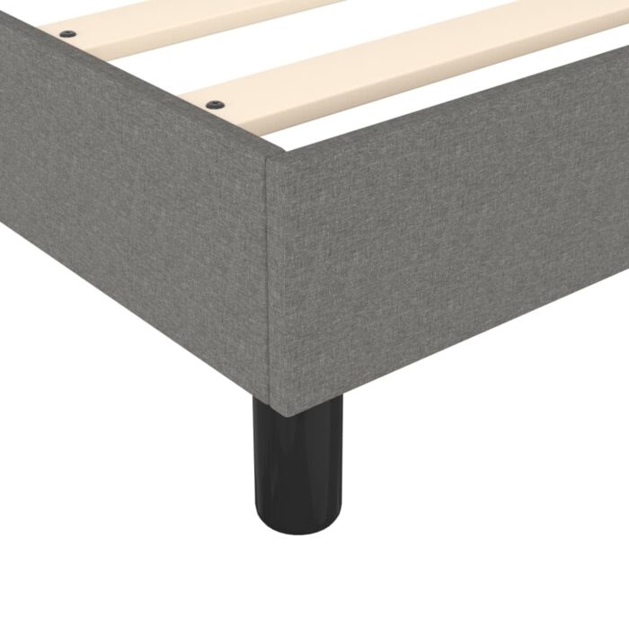 Cadre de lit sans matelas gris foncé 100x200 cm tissu – Image 5