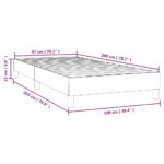 Cadre de lit sans matelas gris foncé 100x200 cm tissu – Image 7