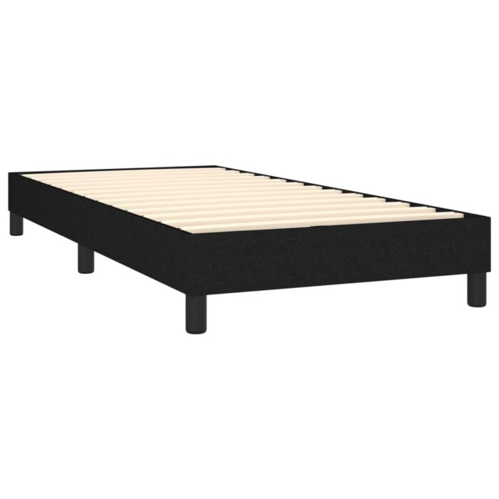 Cadre de lit sans matelas noir 100x200 cm tissu – Image 2