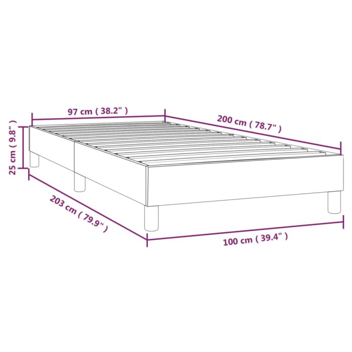 Cadre de lit sans matelas noir 100x200 cm tissu – Image 7