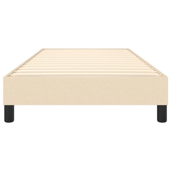 Cadre de lit sans matelas crème 100x200 cm tissu – Image 3