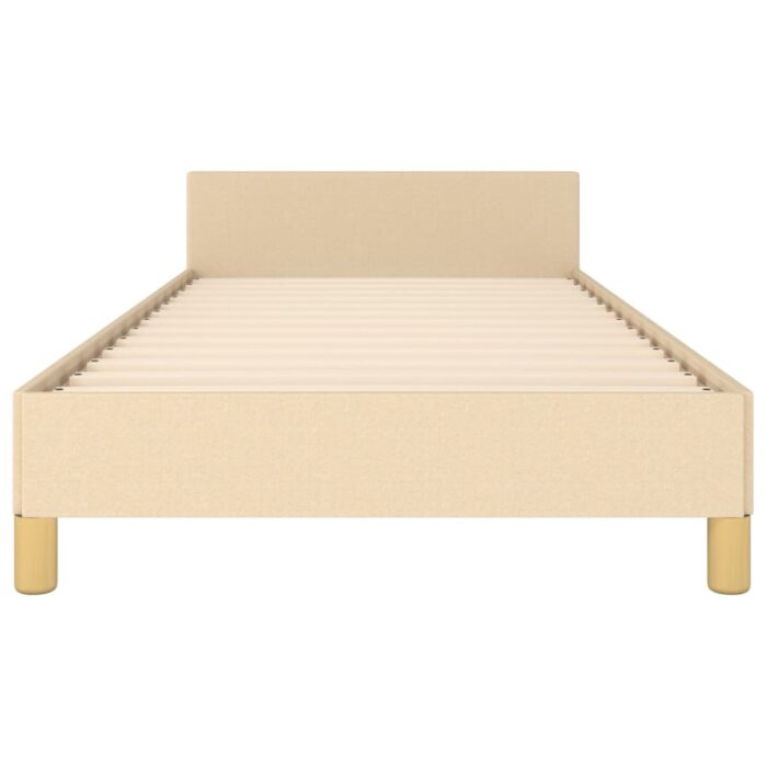 Cadre de lit sans matelas crème 100x200 cm tissu – Image 4