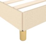 Cadre de lit sans matelas crème 100x200 cm tissu – Image 6