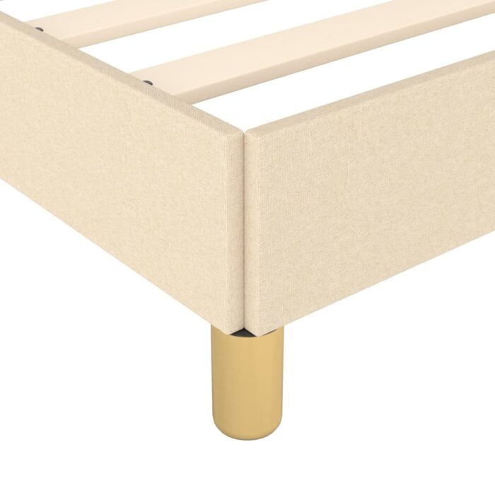 Cadre de lit sans matelas crème 100x200 cm tissu – Image 6