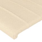 Cadre de lit sans matelas crème 100x200 cm tissu – Image 7