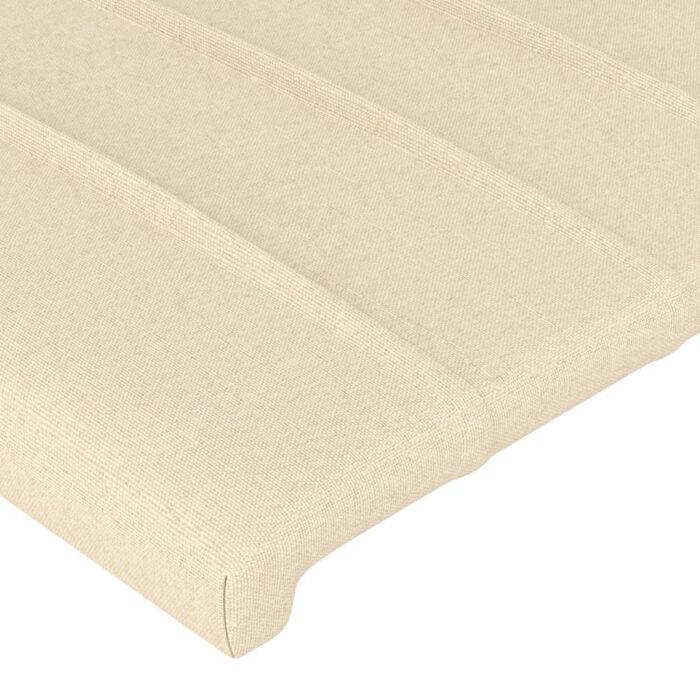 Cadre de lit sans matelas crème 100x200 cm tissu – Image 7