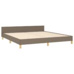 Cadre de lit sans matelas taupe 160x200 cm tissu – Image 3