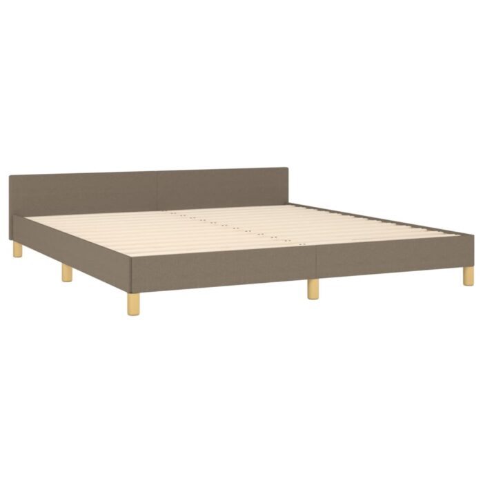 Cadre de lit sans matelas taupe 160x200 cm tissu – Image 3