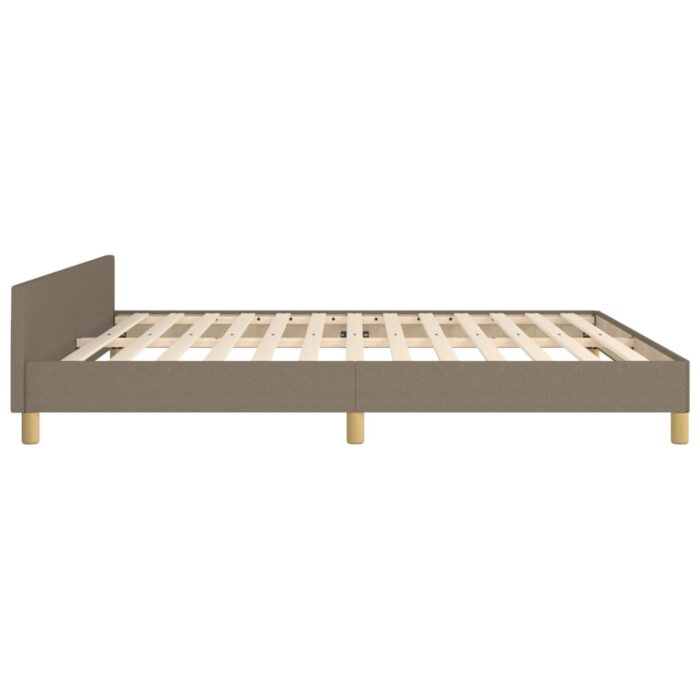 Cadre de lit sans matelas taupe 160x200 cm tissu – Image 5