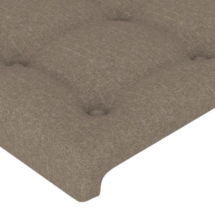 Cadre de lit sans matelas taupe 160x200 cm tissu – Image 7